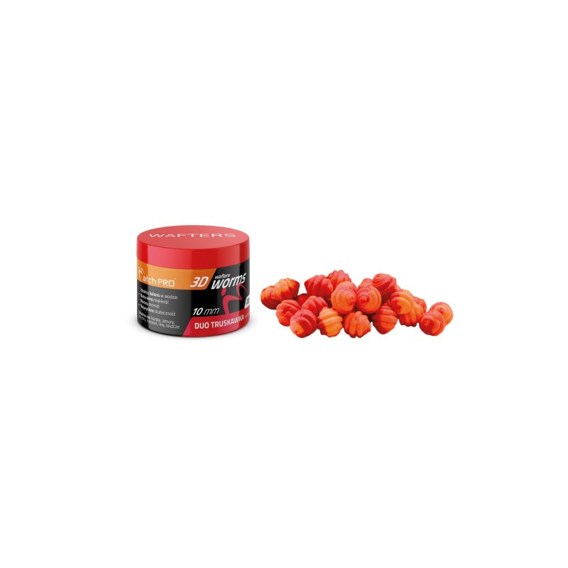 3D WORMS WAFTERS DUO STRAWBERRY 10mm 20g MATCHPRO